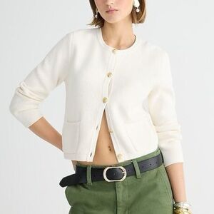 J. Crew Cream Cardigan with Gold Buttons